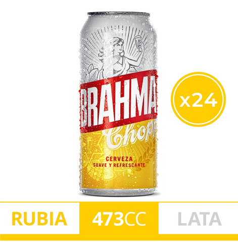 Cerveza Brahma Chopp Rubia 473ml Pack X 24 Uni