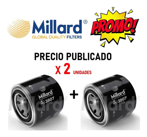 Filtro Aceite Millard Ml3614 Hilux Meru Prado Previa Siena 