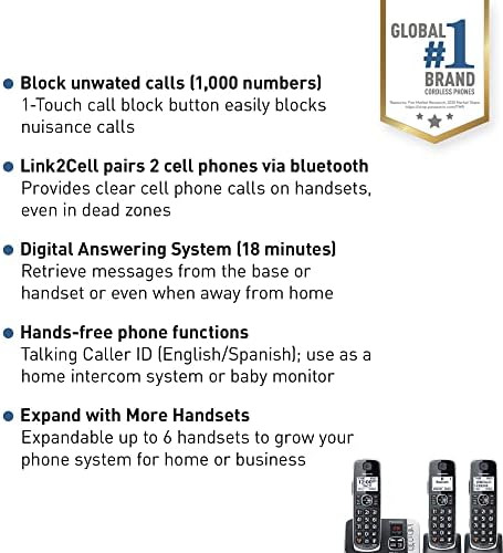 Panasonic Link2cell Bluetooth Dect 6.0 Sistema De Teléfono I