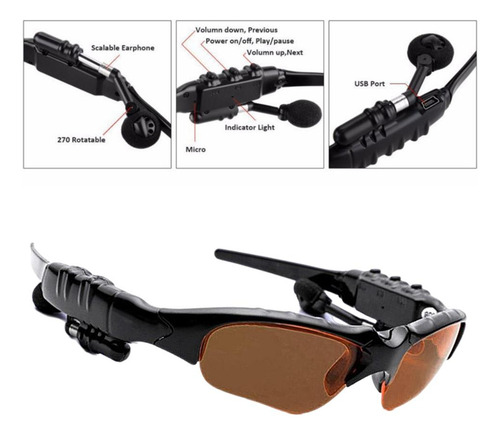 Se Divierte Las Gafas De Sol De Bluetooth Polarized Marrón
