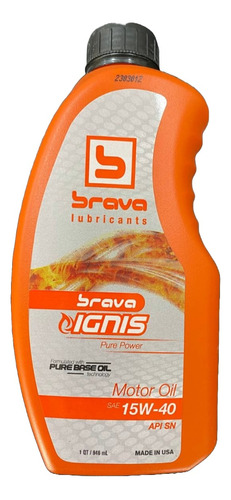 Aceite De Motor 15w-40 Mineral Marca Brava