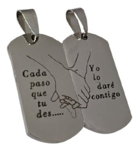 Medallas Dobles En Acero Con Grabado Personalizado