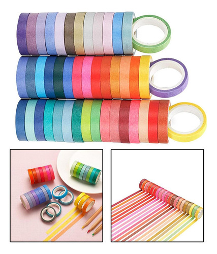 60 Rollos De Cinta De Papel Decorativa Pegatinas