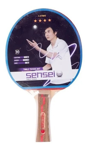 Imagen 1 de 2 de Paleta Ping Pong Sensei 4 Estrellas Profesional Tenis Mesa