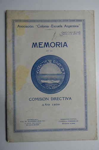 Asociación Colonia-escuela Argentina :memoria De La Comic107