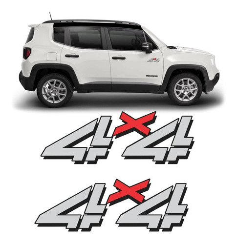 Emblema Adesivo 4x4 Jeep Willys Renegade Cherokee Par Ad34