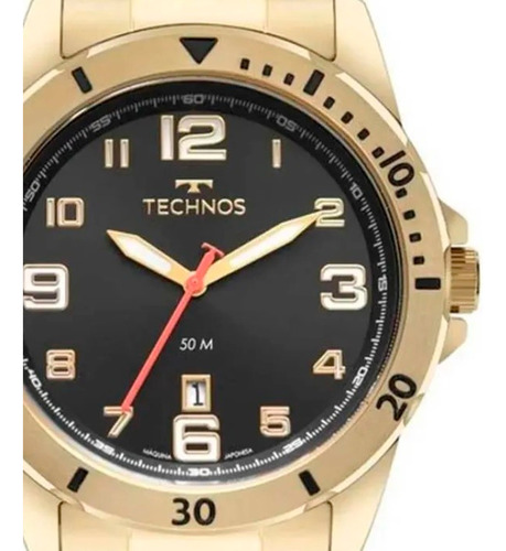 Relógio Masculino Dourado Technos Racer Barato Original