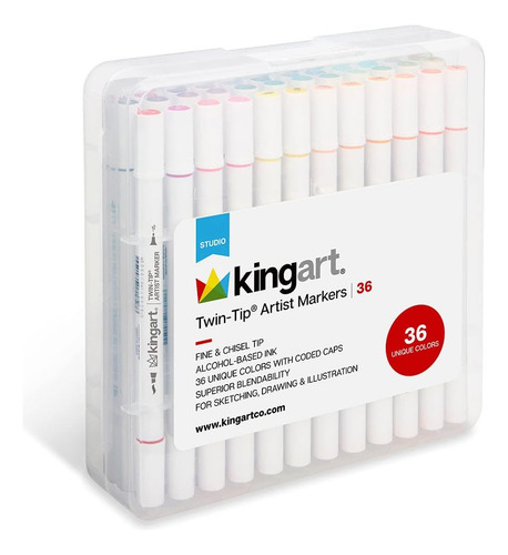 Rotuladores Permanentes Kingart Studio De Doble Punta Para B