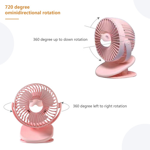 Mini Ventilador Con Clip De Escritorio Usb Con Luz