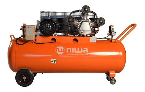 Compresor De Aire Eléctrico Niwa ACW-200 Trifásico Tricilindrico 200L 4hp naranja