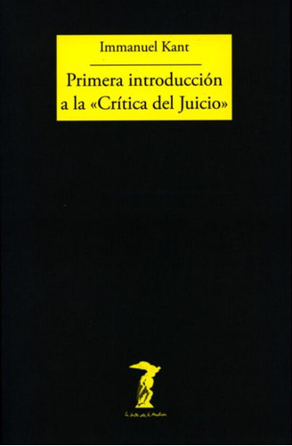 Libro Primera Introducción A La Crítica Del Juicio / 2 E Dku