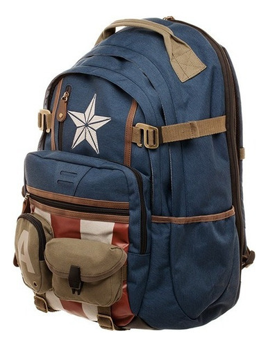 Marvel Capitán América Mochila Escolar Viaje Portátil Bolsa