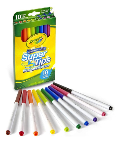 Marcador Crayola Super Tips Lavable Caja X 10