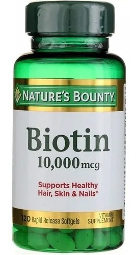 Biotina 10,000 Mcg - Nature's Bounty 120 Cápsulas Blandas