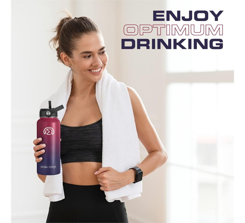 Termo Sigma Flask Termo, Vasó Térmico 32ozrf De Acero Inoxidable 32fl Oz Rojo Y Morado