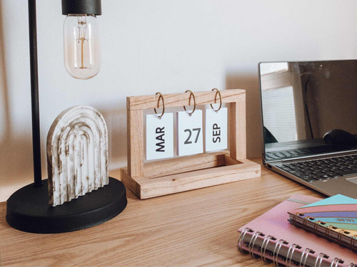 Calendario Madera Deco Nórdico Días De La Semana