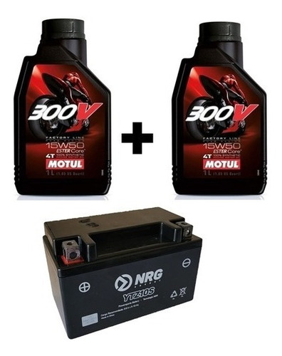 Imagen 1 de 4 de Bateria Nrg Ytz10s + 2 Aceite Motul 300v 15w50 Beitia Motos