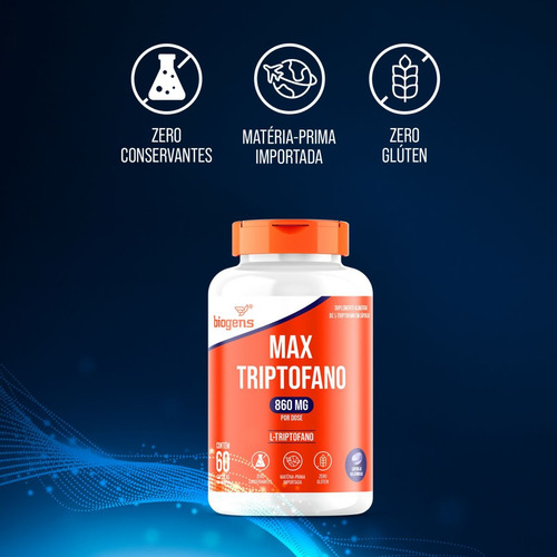 Kit 3 Max Triptofano 860mg Concentração Máxima 60 Cápsulas