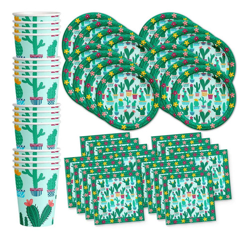 Cactus Birthday Party Supplies Set Plates Napkins Cups ...