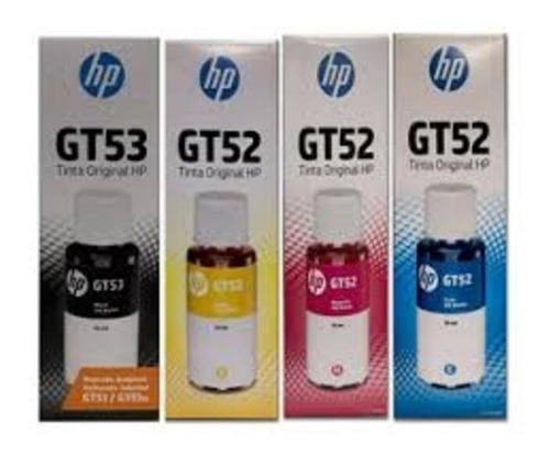 Kit De Tintas Hp Original Gt53 Negra Y Gt52 4 Tintas