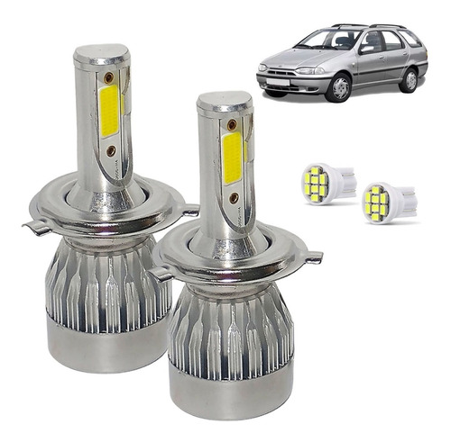 Kit Super Led Palio Weekend 96/98 Farol Alto Baixo 6500k