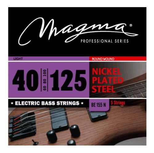 Cuerdas De Bajo Electrico 5 Cuerdas Magma Be155n 0.40-125