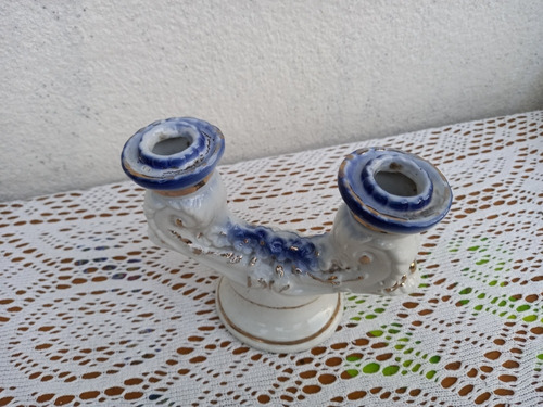 Antiguo Candelero Porcelana Vintage Años 70' Impecable Estad