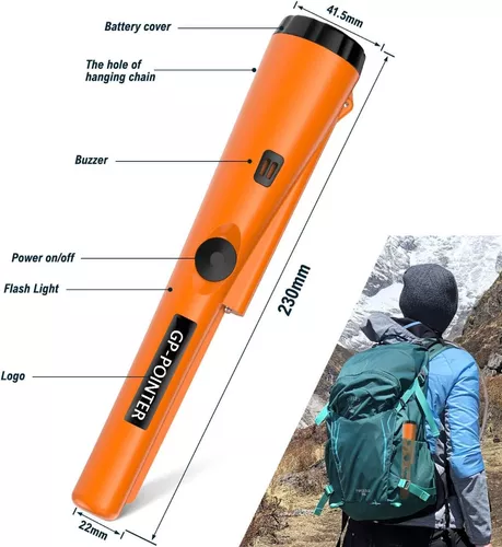 PinPointer - Detector de metales con funda impermeable, cinturón de batería  y funda, indicador LED de vibración de zumbador, ajuste automático