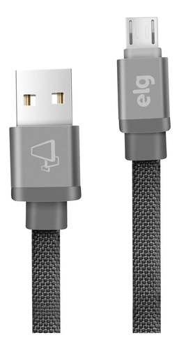 Cabo Micro USB Tecido Canvas Reforçado 1M Cinza CNV510GY - ELG