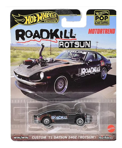 Hot Wheels Premiump Pop Culture Roadkill Datsun 240z Rotsun Color Negro