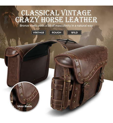 Alforjas Para Moto Nicecnc, Color Marron, 2 Unidades