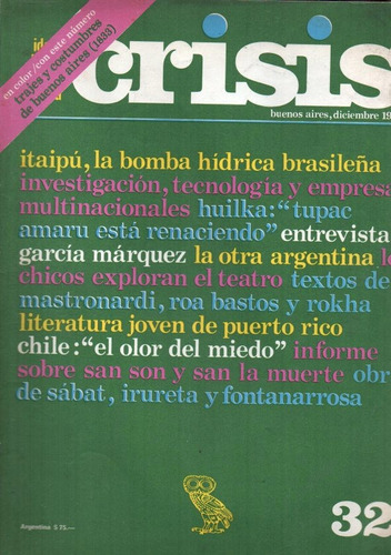 Revista Crisis 32 Di 1975 Mauricio Kartun Pasolini Zito Lema