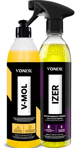 Kit Limpeza Automotiva Vonixx Shampoo Desincrustante 500ml Izer V-MOL E IZER