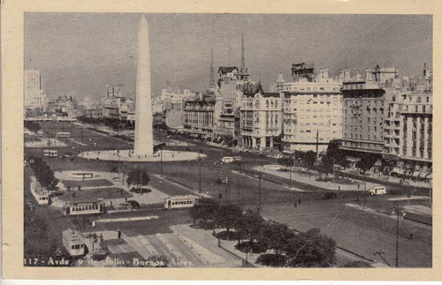 Antigua Postal Avenida 9 De Julio Buenos Aires Argentina