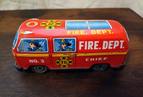 Camióneta De Bombeo Chapa Litografiados Made In Japan (Usado)