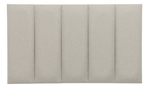Cabeceira Solteiro Modelar Casa Estofada Modular Ripada Adesiva Com 5 Placas 60x20 Medida Montada 100x60cm Na Cor Linho Prata