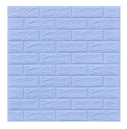 Revestimiento Pared Adhesivo 3d Ladrillo Celeste 70 X 77 Pgu