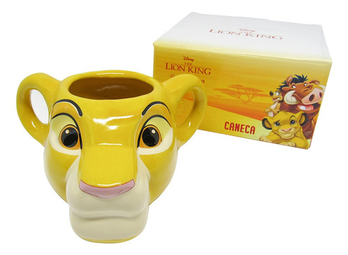 Imagem 2 de 6 de Caneca 350ml Divertida 3d Simba Rei Leão - Original Disney