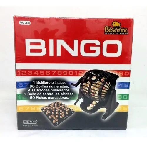Bingo Bolillero Portabolilla Juego Familiar Cartones Loteria