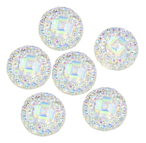12 Mm Resina Ronda Rhinestone Adornos De Espalda Plana