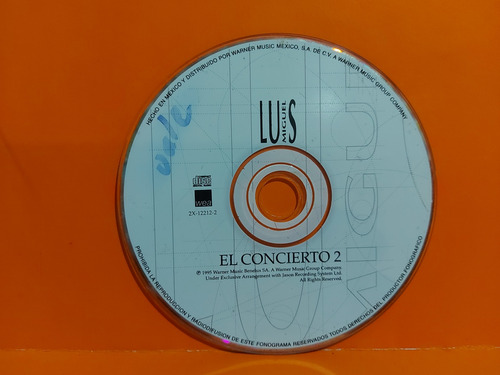 Luis Miguel - El Concierto 2 (solo Cd Sin Portadas) 
