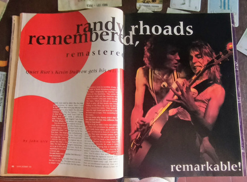 Revista Guitar - Randy Rhoads ( Poster) - Aerosmith (Usado)