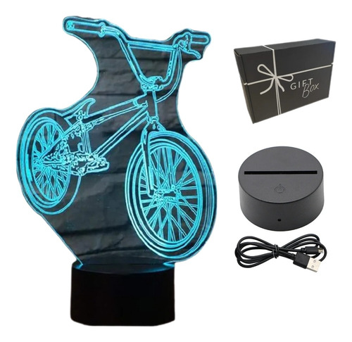 Lampara 3d Bicicleta De 7 Colores