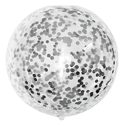 Globo Burbuja Con Confeti 20 Pulgadas Plateado Burbuja Con Confeti