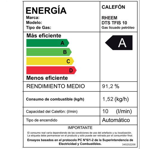 Pack Calefont Rheem 10 Litros Tiro Forzado Gas Licuado + Kit