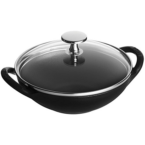 Staub Hierro Fundido 1311723 Baby Wok, 0.5 Cuartos, Negro Ma