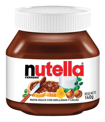 Imagen 2 de 4 de Nutella Ferrero 140g Pasta De Avellanas & Cacao