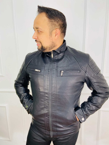 Imagem 8 de 9 de Jaqueta Masculina Couro Slim Forrada Pelinhos Krayani