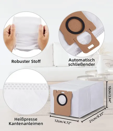 Pack 2 Bolsas Aspiradora Robot Xiaomi X10+/x20+ Blanco