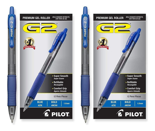 Pilot G2 Retractable Premium Gel Ink Roller Ball Pens, Bold